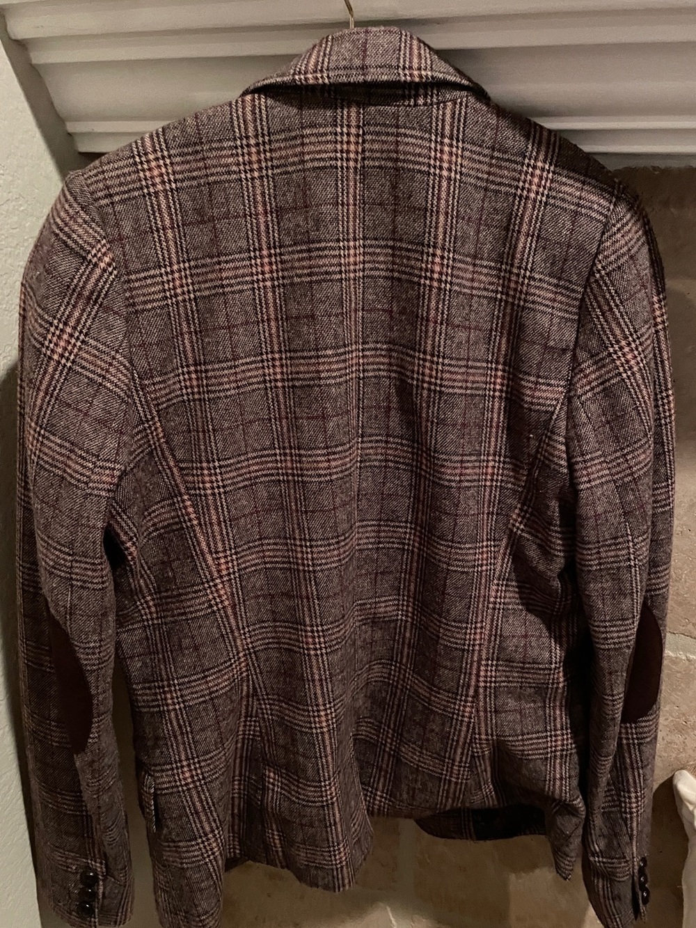 LOGG Houndstooth Suede Patch Tailored Blazer Equestrian Preppy Old Money 8 - Picture 8 of 8